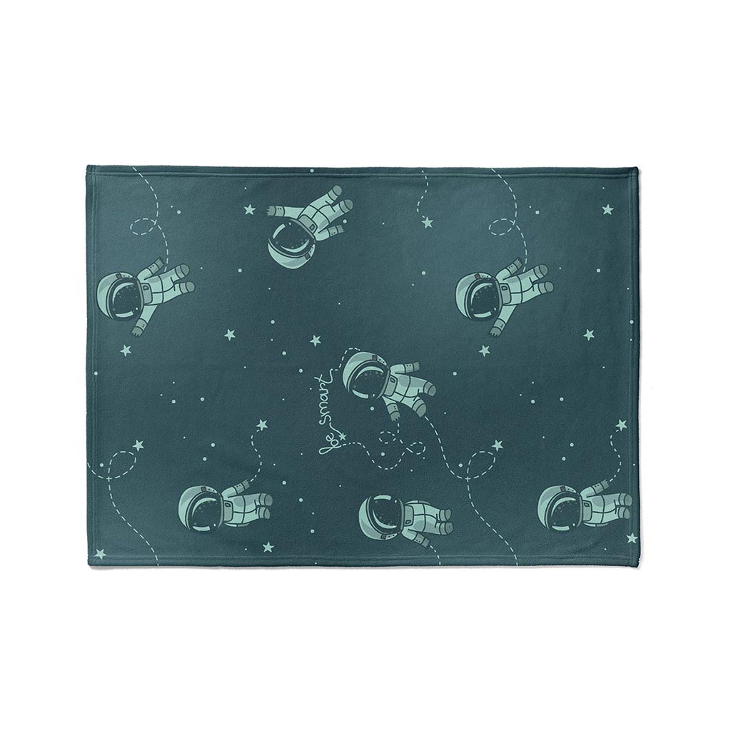 KIDS BLUE ASTRONAUT PATTERN FLEECE BLANKET