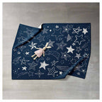 KIDS NAVY AND WHITE STARS PATTERN FLEECE BLANKET