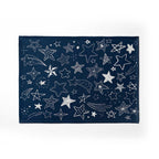 KIDS NAVY AND WHITE STARS PATTERN FLEECE BLANKET