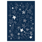 KIDS NAVY AND WHITE STARS PATTERN FLEECE BLANKET