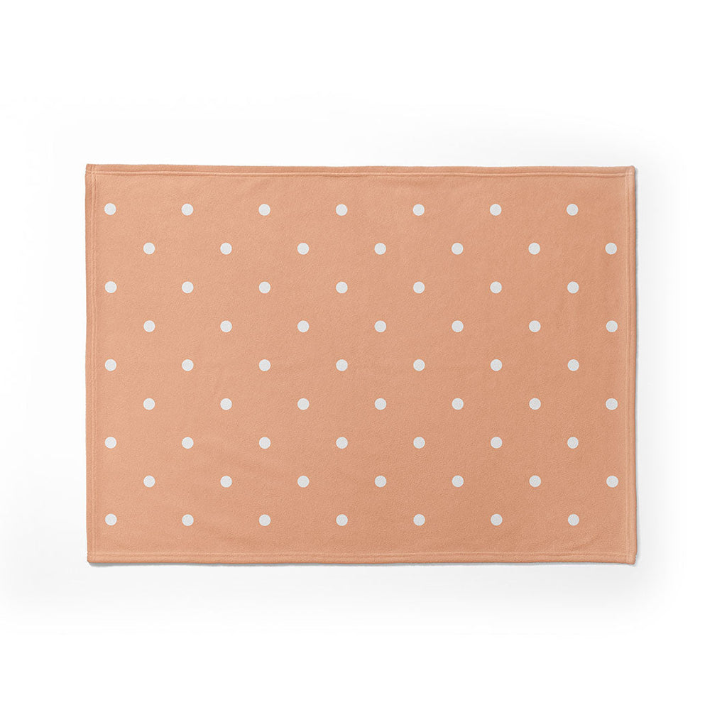 KIDS WHITE DOTTED PATTERN FLEECE BLANKET