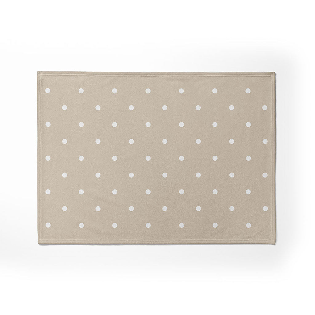KIDS WHITE DOTTED PATTERN FLEECE BLANKET