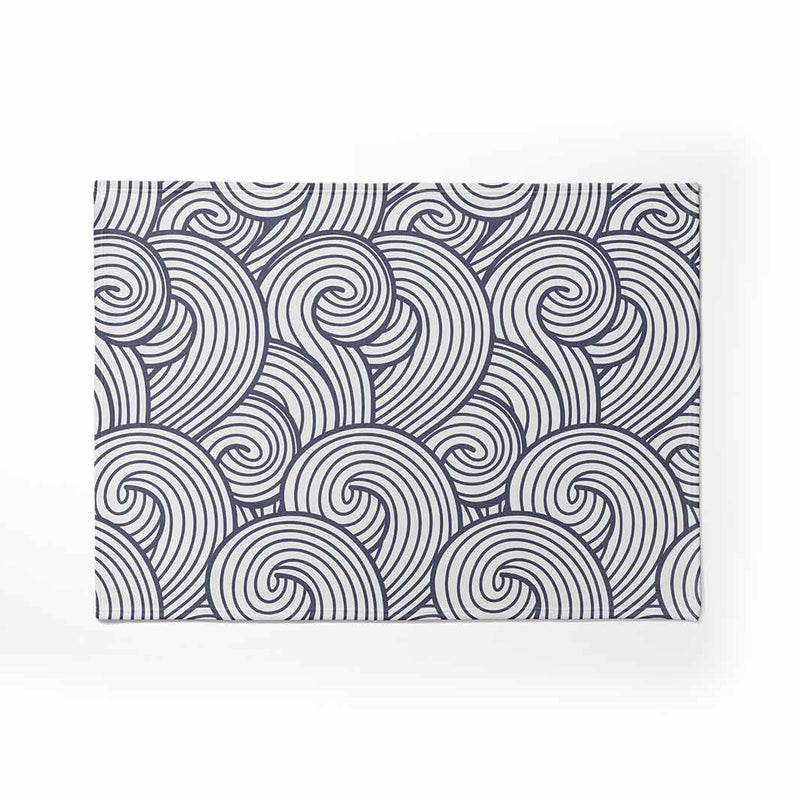 KIDS NAVY WAVES LINE PATTERN FLEECE BLANKET