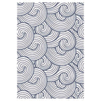 KIDS NAVY WAVES LINE PATTERN FLEECE BLANKET