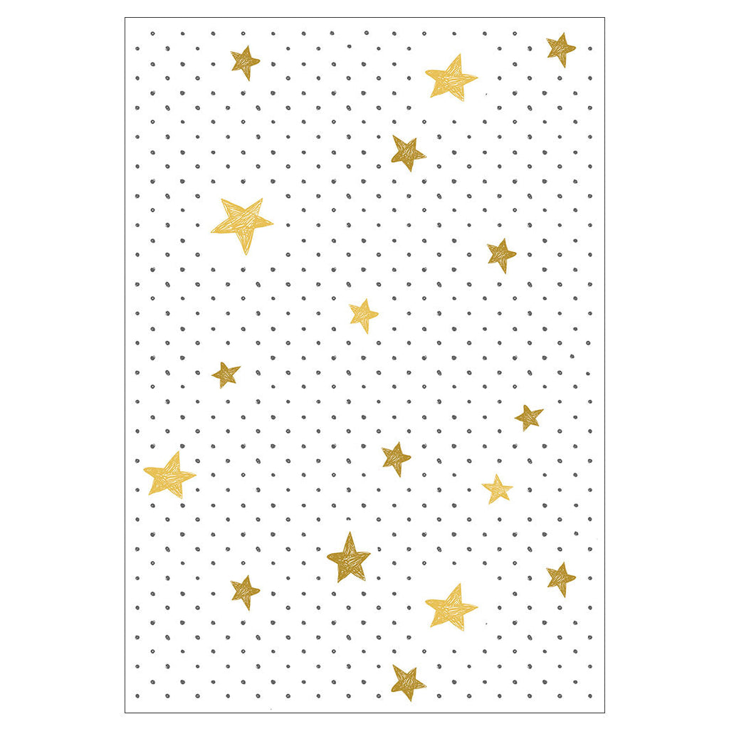 KIDS BLACK AND GOLD DOTS AND STARS PATTERN FLEECE BLANKET