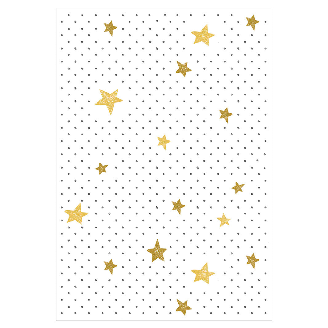 KIDS BLACK AND GOLD DOTS AND STARS PATTERN FLEECE BLANKET
