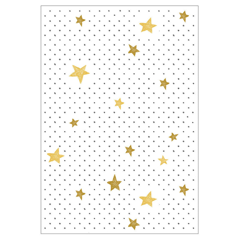 KIDS BLACK AND GOLD DOTS AND STARS PATTERN FLEECE BLANKET