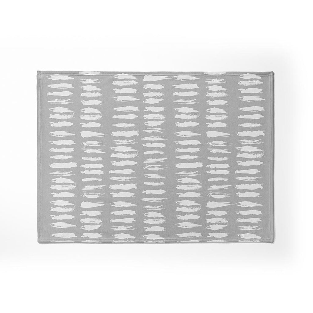 KIDS GREY WHITE LINES PATTERN FLEECE BLANKET