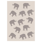 KIDS BEIGE AND BROWN ELEPHANT PATTERN FLEECE BLANKET