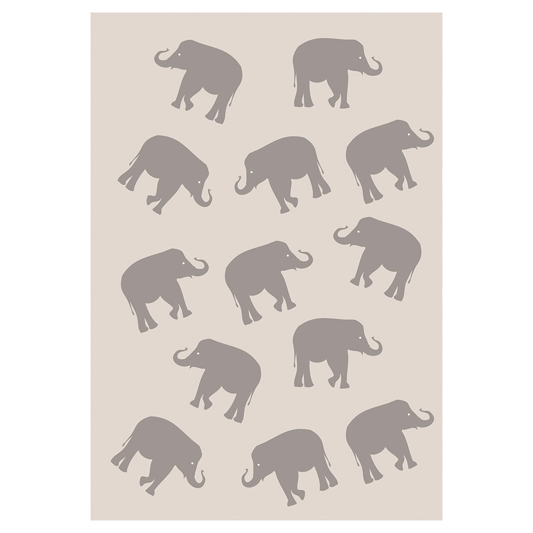 KIDS BEIGE AND BROWN ELEPHANT PATTERN FLEECE BLANKET