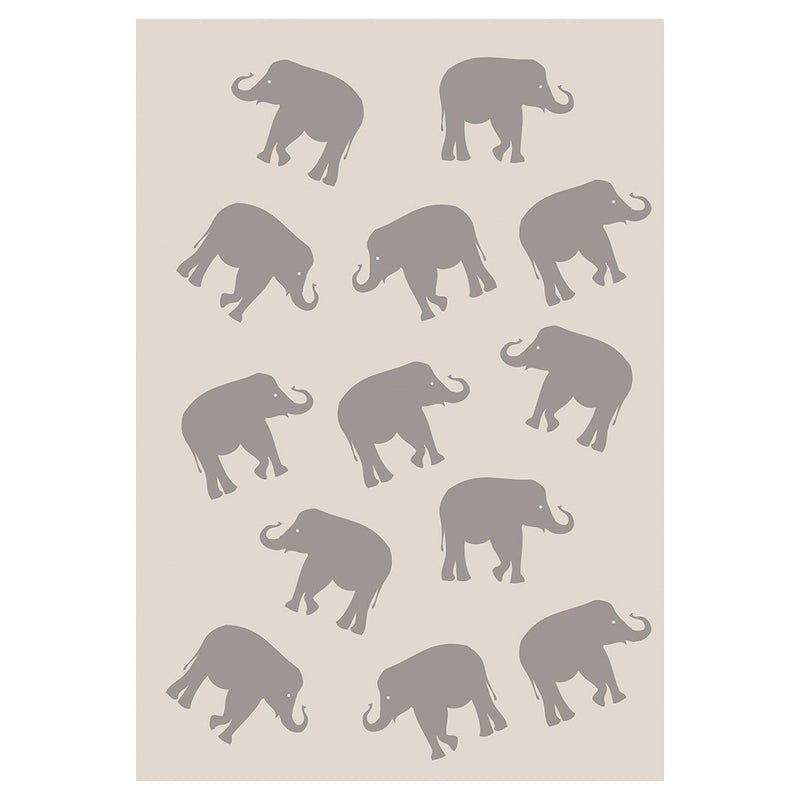 KIDS BEIGE AND BROWN ELEPHANT PATTERN FLEECE BLANKET