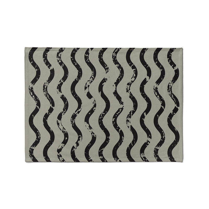 KIDS GREEN AND BLACK TRUCK TRACKS FLEECE BLANKET