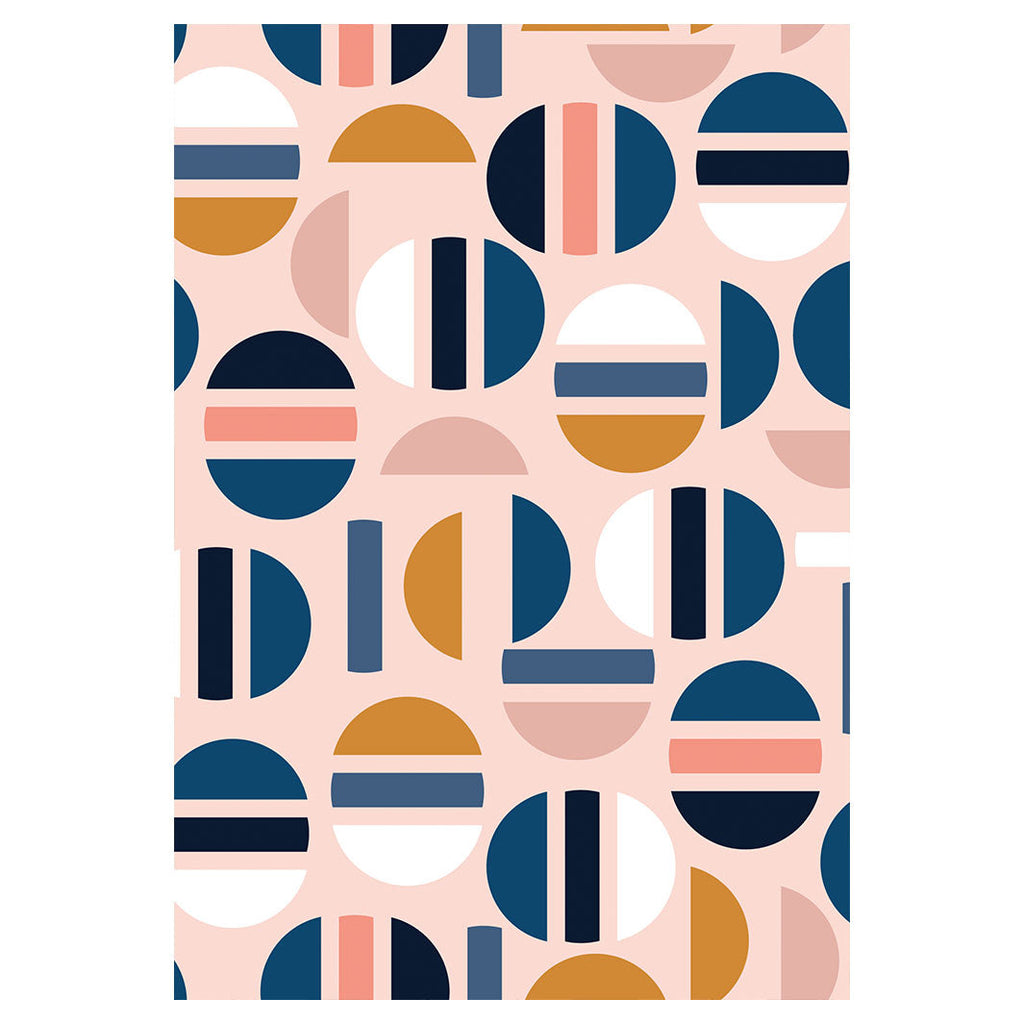 KIDS PINK GEOMETRIC CIRCLE PATTERN FLEECE BLANKET