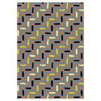 KIDS GREY AND GREEN LINE AND DOT PATTERN FLEECE BLANKET