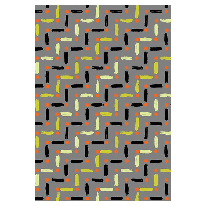 KIDS GREY AND GREEN LINE AND DOT PATTERN FLEECE BLANKET