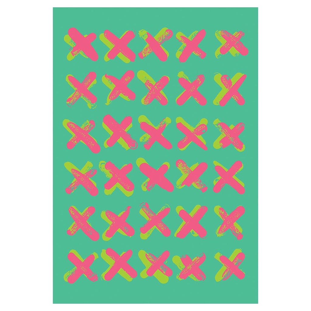 KIDS PINK AND GREEN CROSS PATTERN FLEECE BLANKET