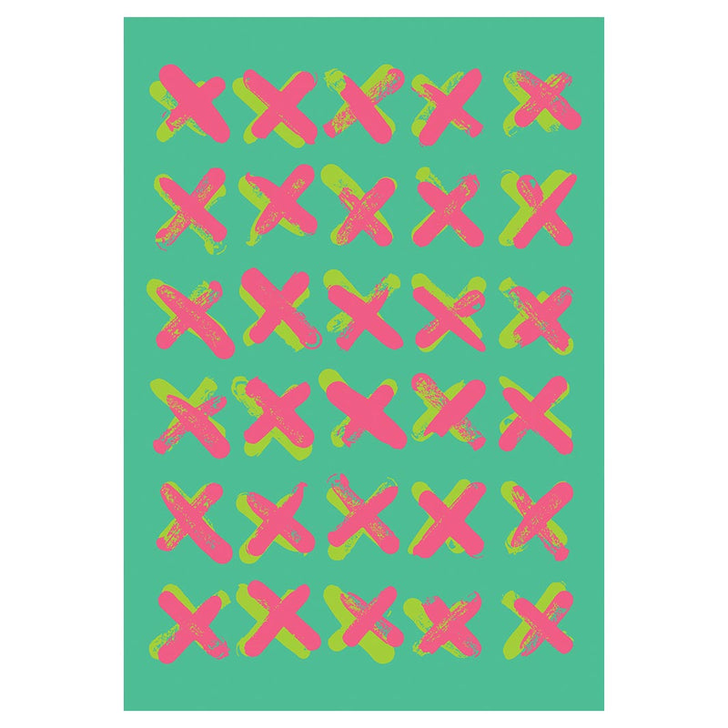KIDS PINK AND GREEN CROSS PATTERN FLEECE BLANKET