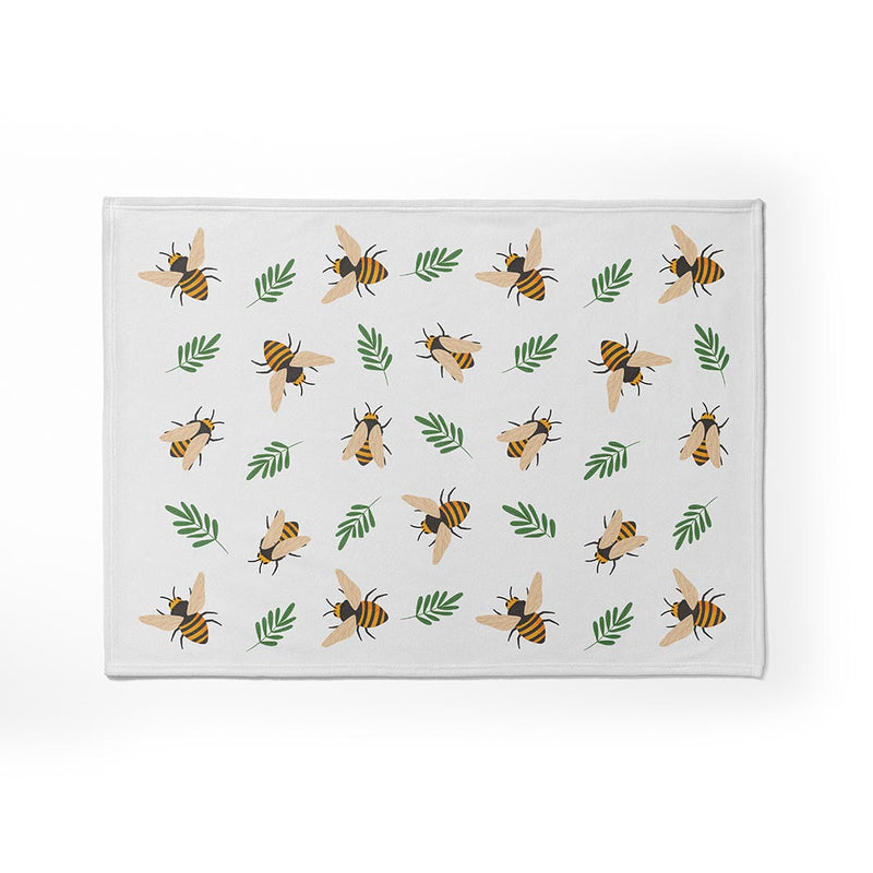 KIDS ORANGE BEE PATTERN FLEECE BLANKET