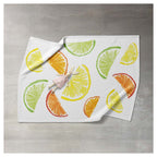 KIDS YELLOW FRUIT LEMONS AND ORANGES PATTERN FLEECE BLANKET
