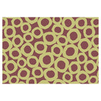 GEOMETRIC GREEN AND MAUVE PATTERN FLEECE BLANKET