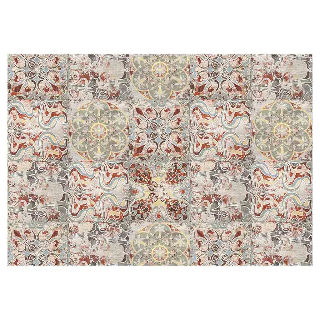 ANTIQUE FADED MOROCCAN TILE FLEECE BLANKET