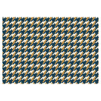HOUNDSTOOTH BLUE AND GOLD FLEECE BLANKET