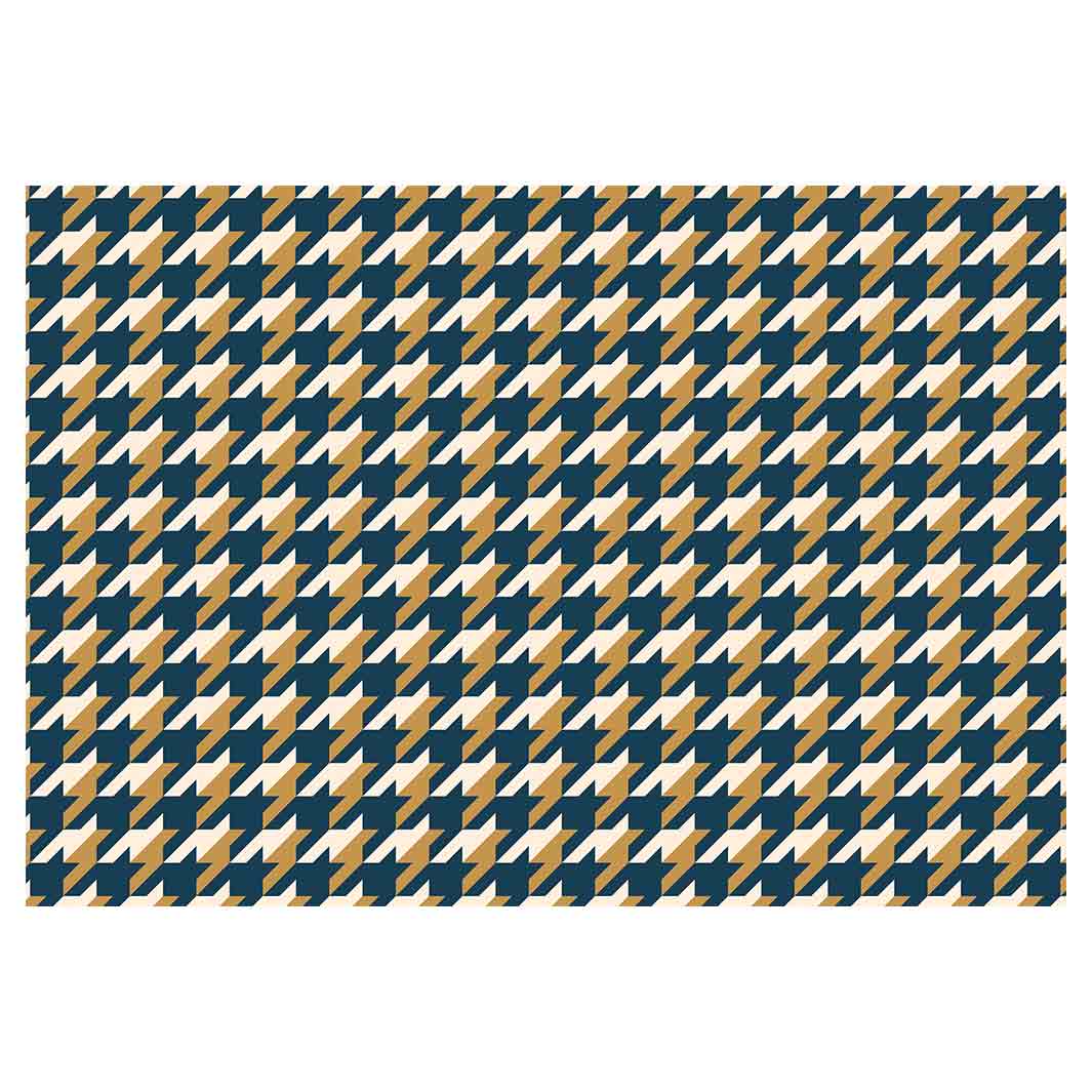 HOUNDSTOOTH BLUE AND GOLD FLEECE BLANKET