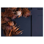 ROSE GOLD PROTEA ON DARK BLUE FLEECE BLANKET