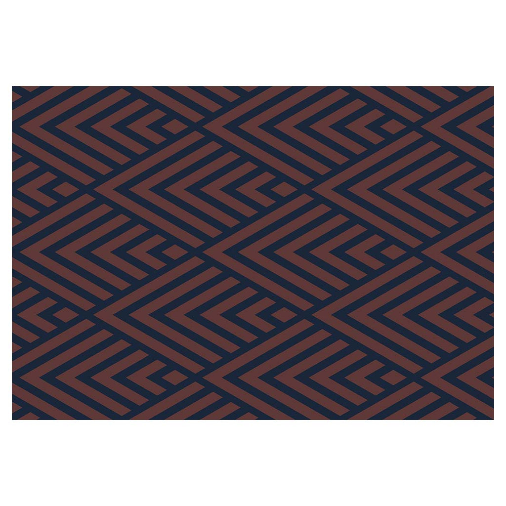 BROWN AND NAVY DIAMOND PATTERN FLEECE BLANKET