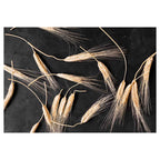 SCATTERED WHEAT ON BLACK FLEECE BLANKET