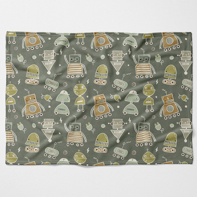 KIDS ROBOTS FLEECE BLANKET