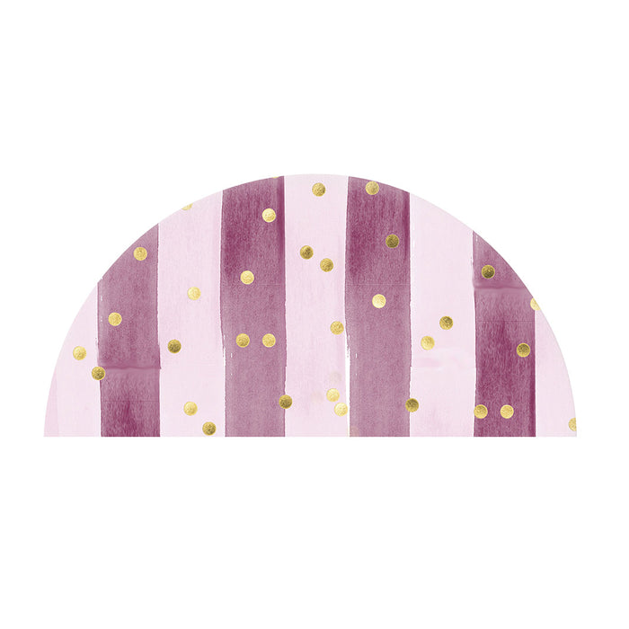 KIDS PINK WATERCOLOUR LINES AND CONFETTI  HALF ROUND RUG