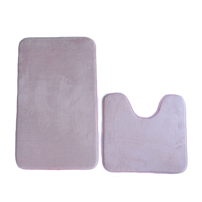 2 PIECE MEMORY FOAM BATH MAT SET PINK