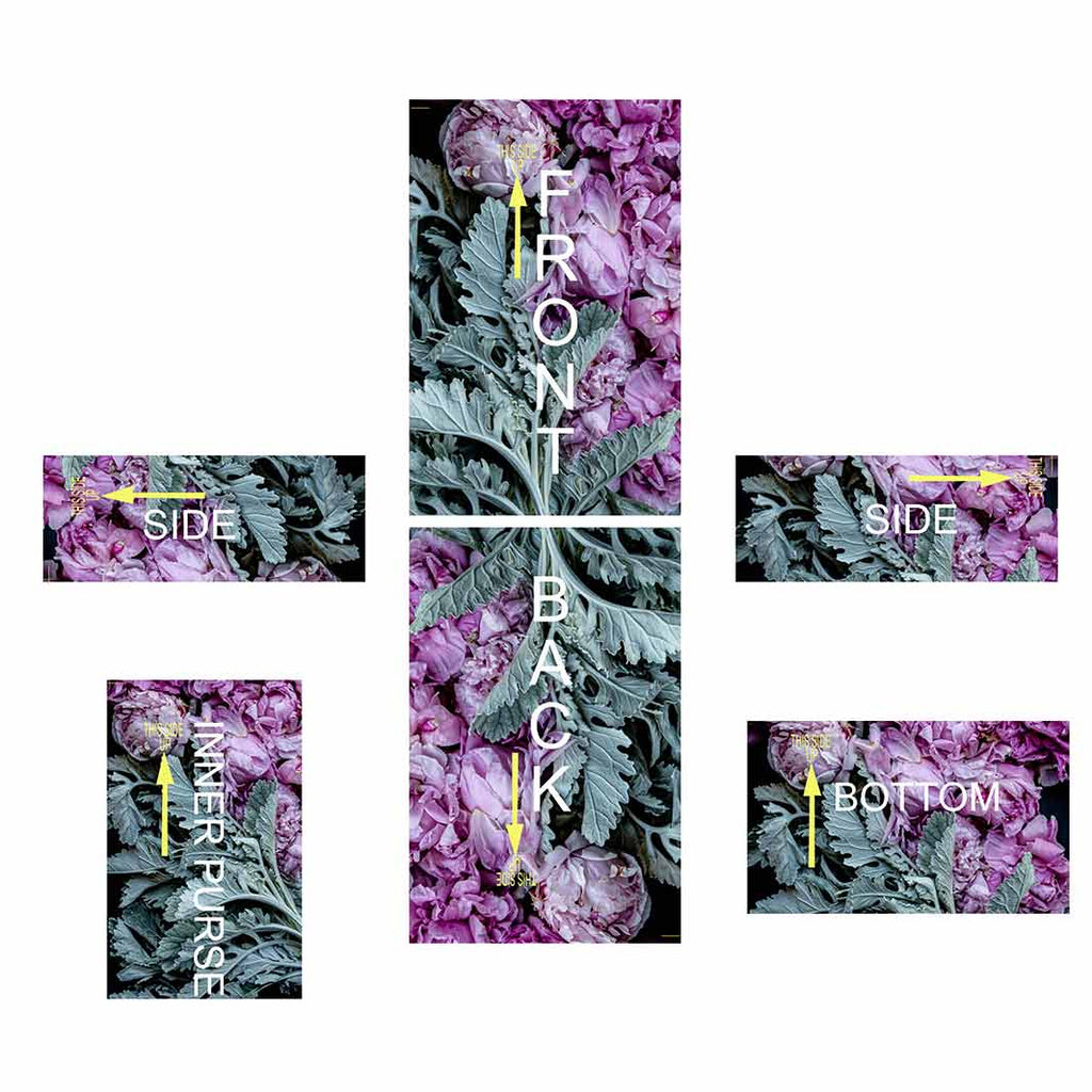 FLORAL SILVER LEAVES WITH PINK PEONIES MY BAG