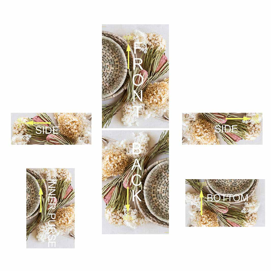 FLORAL CREAM AND GREY BASKET WITH PINK BANKSEAS MY BAG