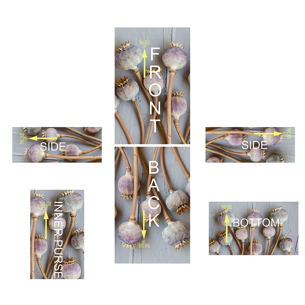 NATURAL PURPLE GIANT POPPY SEEDS ON GREY MY BAG