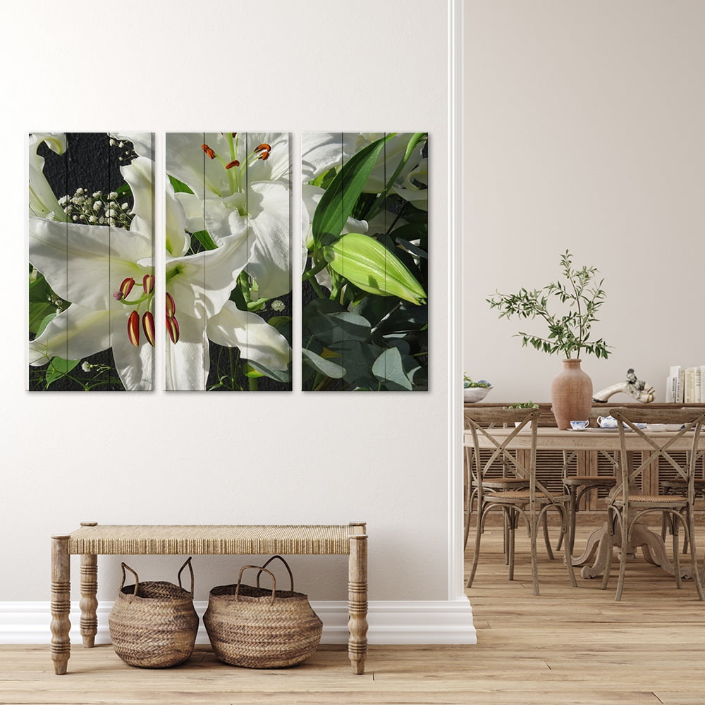 MDF 3pce Collage Lilies close-up 1