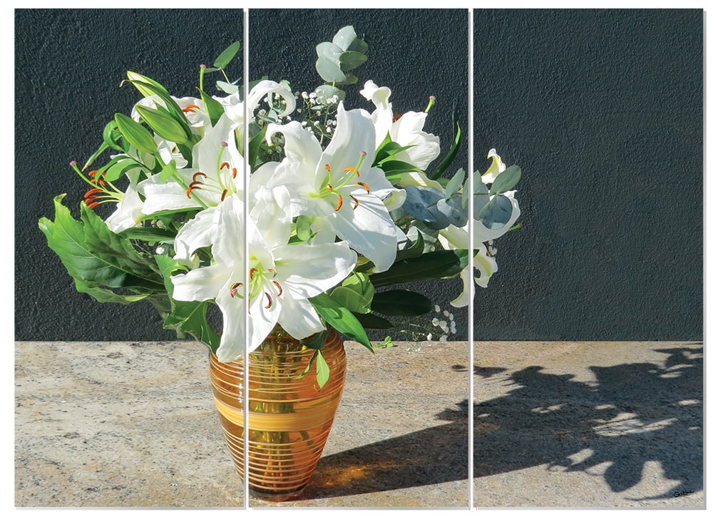 MDF 3pce Collage Lilies in a Vase