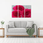 MDF 3pce Collage Pink Roses