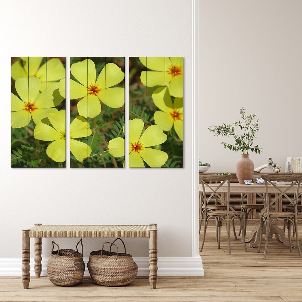 MDF 3pce Collage Happy Yellow Flowers