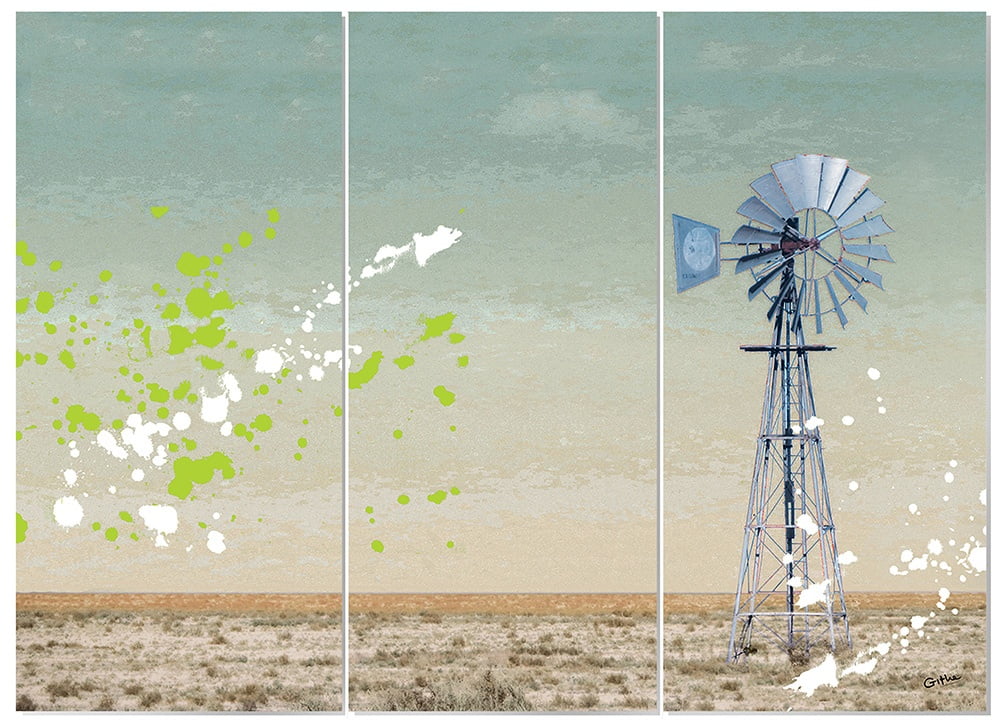 MDF 3pce Collage Karoo Windpomp Splash