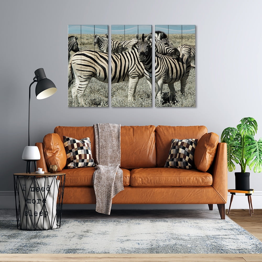 MDF 3pce Collage Friendly Zebra