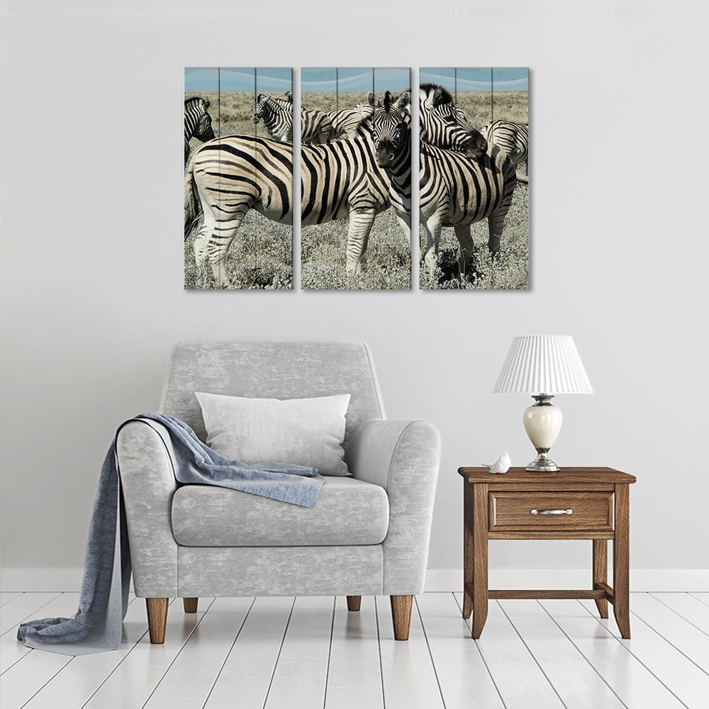 MDF 3pce Collage Friendly Zebra