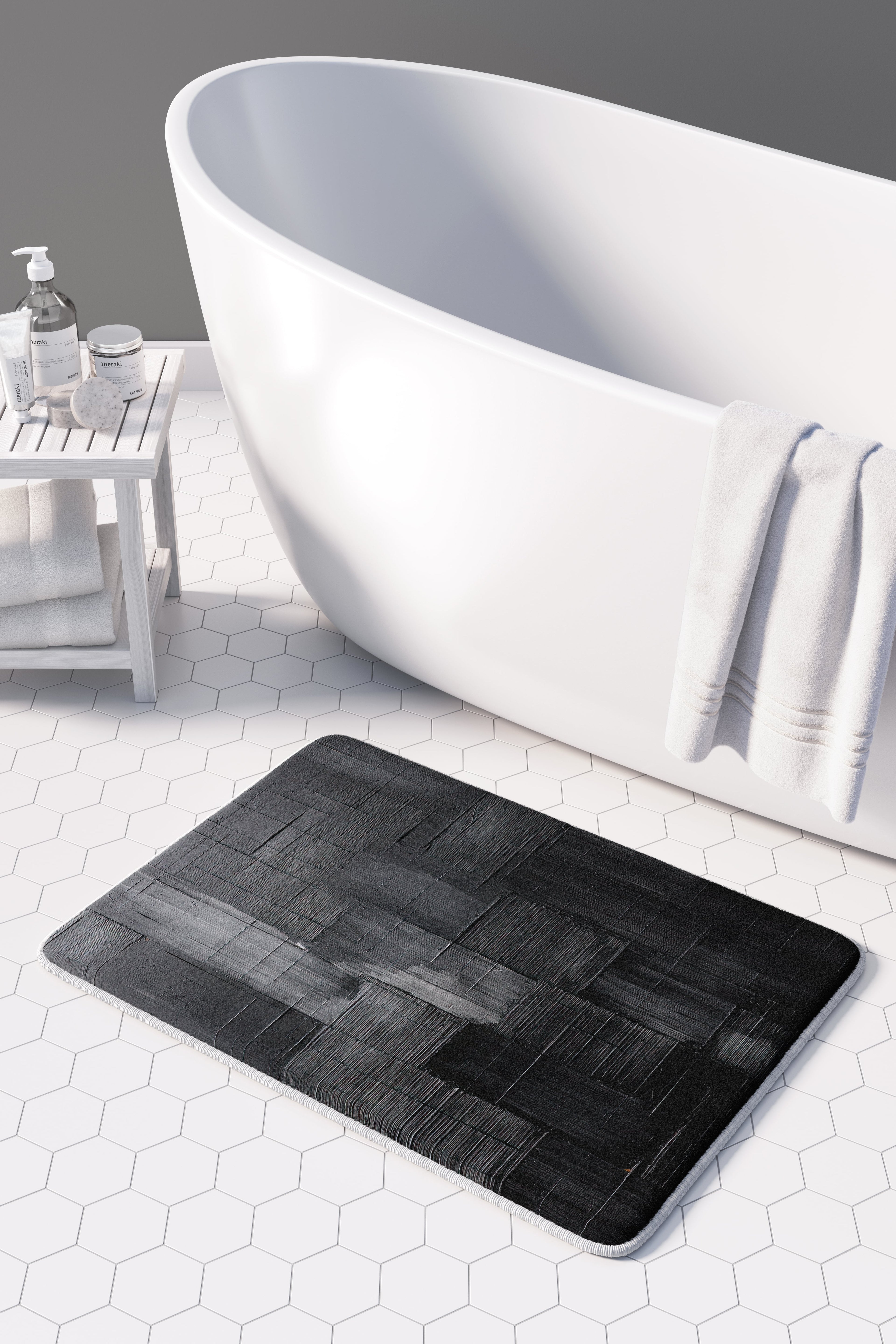 CHARCOAL BLOCKS BATHMAT