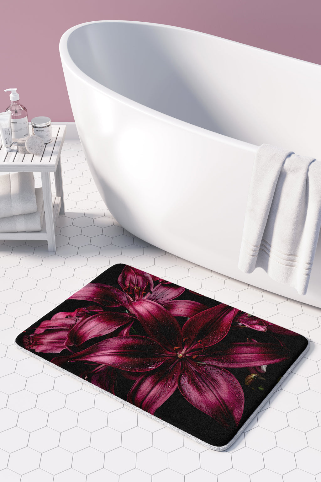 MAGENTA LILY BATHMAT