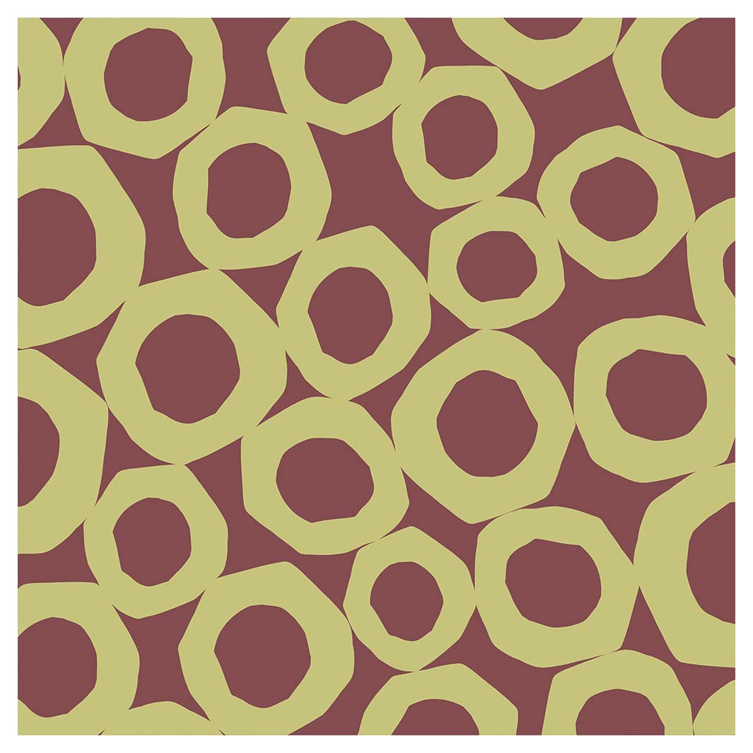 GEOMETRIC GREEN AND MAUVE PATTERN NAPKIN