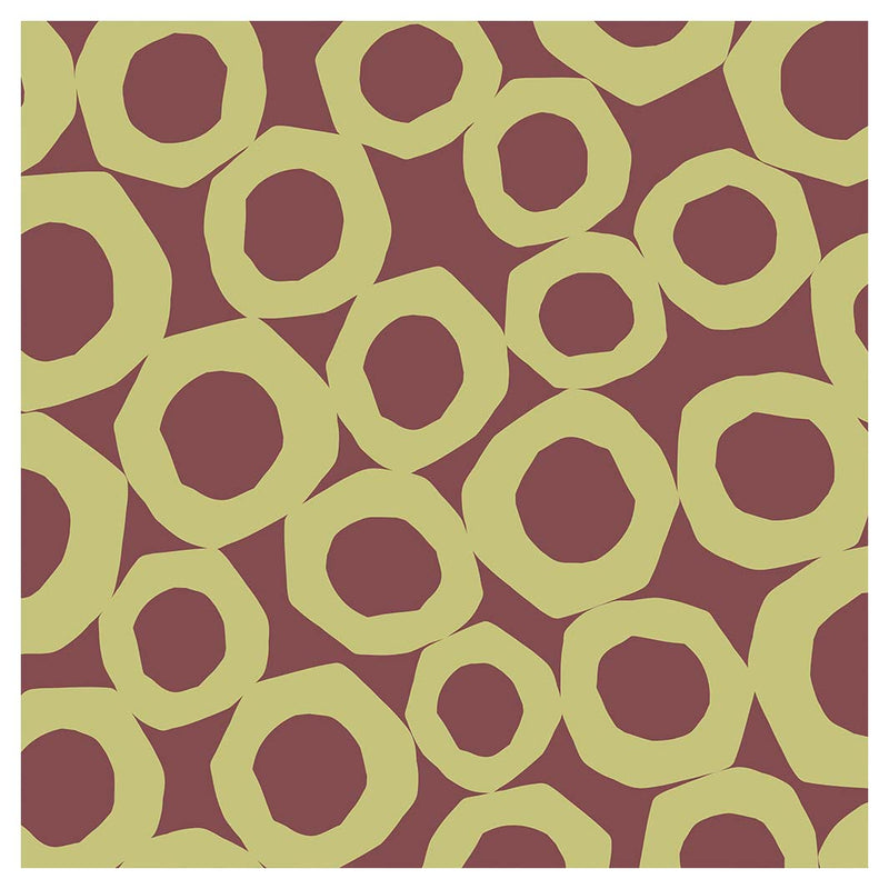 GEOMETRIC GREEN AND MAUVE PATTERN NAPKIN