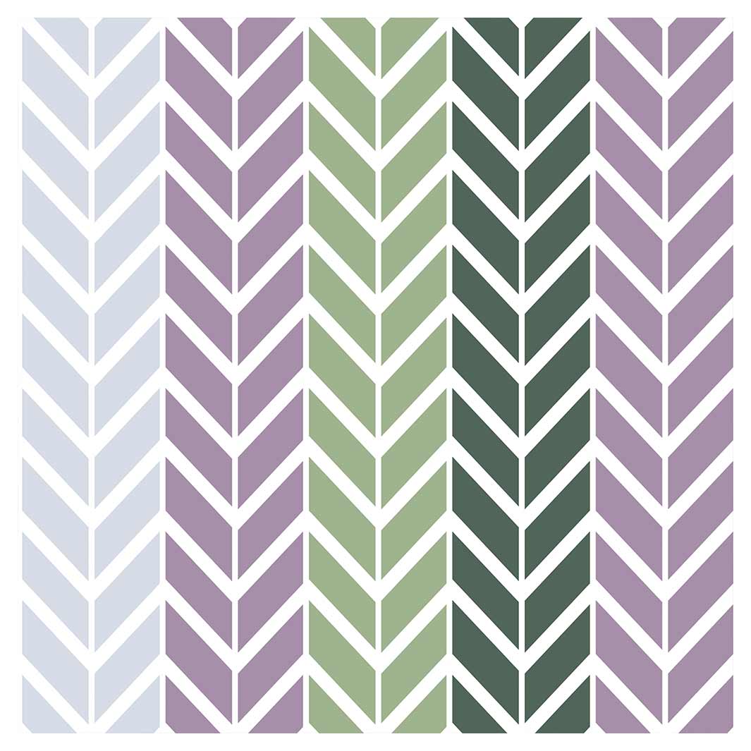 GEOMETRIC GREEN AND PURPLE CHEVRON PATTERN NAPKIN