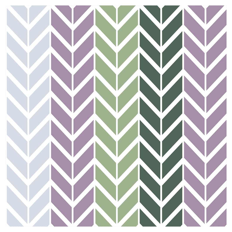 GEOMETRIC GREEN AND PURPLE CHEVRON PATTERN NAPKIN