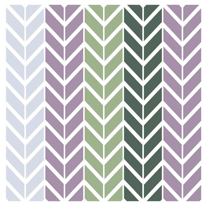 GEOMETRIC GREEN AND PURPLE CHEVRON PATTERN NAPKIN